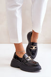 Stylish Women's Natural Leather Half Shoes with Platform