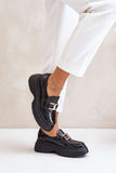 Stylish Women's Natural Leather Half Shoes with Platform
