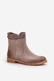 Chic Suede Women's Boots with Side Zipper and Openwork Design