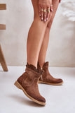 Stylish Women's Suede Boots with Openwork Detail