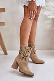 Stylish Openwork Heeled Boots with Comfortable Leather Insole