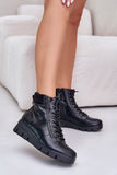 Eco-Friendly Women's Insulated Platform Boots with Zipper & Lace