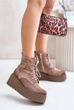 Stylish Women's Suede Boots with Platform and Zipper Closure