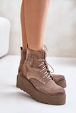 Stylish Women's Suede Boots with Platform and Zipper Closure