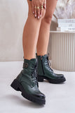 Elegant Women's Leather Boots with Lacing and Zipper Closure
