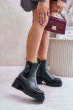 Stylish Insulated Leather Boots with Unique Safety Pin Detail