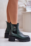 Stylish Insulated Leather Boots with Unique Safety Pin Detail