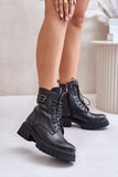 Elegant Women's Natural Leather Insulated Boots with Lacing