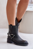 Natural Leather Insulated Booties with Zipper Closure