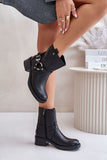 Natural Leather Insulated Booties with Zipper Closure