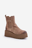 Stylish Suede Women's Boots with Platform and Zipper Closure