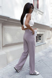 Elegant High-Waist Wide-Leg Pants with Slip Pockets