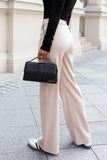 Elegant High-Waisted Wide-Leg Pants with Slip Pockets