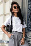 Classic White T-Shirt with Embroidered Logo - Timeless Style