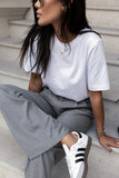 Classic White T-Shirt with Embroidered Logo - Timeless Style