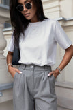 Classic White T-Shirt with Embroidered Logo - Timeless Style