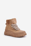 Eco-Suede Women's Platform Boots with Lacing & Zipper Closure