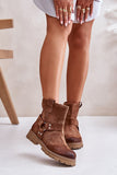 Stylish Suede Booties with Zipper and Striped Design