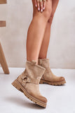 Stylish Suede Booties with Zipper and Striped Design