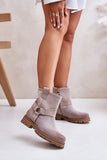 Stylish Suede Booties with Zipper and Striped Design
