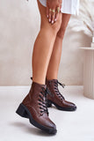 Stylish Women's Leather Boots with Lacing & Zipper Closure