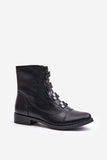 Stylish Eco Leather Flat Heel Boots with Zipper and Warmers