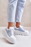 Stylish Natural Leather Sneakers with Platform Comfort