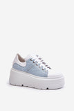 Stylish Natural Leather Sneakers with Platform Comfort