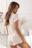 Elegant Cotton Muslin Pajama Set: Classic Button-Down & Shorts