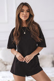 Cozy Cotton Pajama Set with Elastic Waistband for Comfort