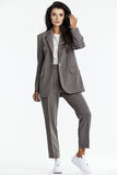 Elegant Loose Fit Taupe Jacket for Stylish Comfort