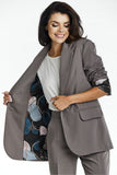 Elegant Loose Fit Taupe Jacket for Stylish Comfort