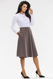 Elegant Flared Midi Skirt for Formal and Business Wear