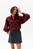Chic Trapeze Leather-Like Mini Skirt with Pockets