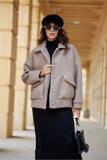 Lambskin Quilted Jacket with Elegant Collar and Pockets