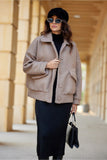Lambskin Quilted Jacket with Elegant Collar and Pockets