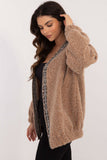 Elegant Casual Long-Sleeve Cardigan with Contrast Trim