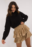 Chic Ruffled Mini Skirt in Lightweight Polyester Fabric