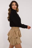 Chic Ruffled Mini Skirt in Lightweight Polyester Fabric