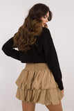 Chic Ruffled Mini Skirt in Lightweight Polyester Fabric