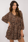 Flared Mini Dress with Animal Motif for Everyday Style