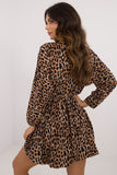 Flared Mini Dress with Animal Motif for Everyday Style