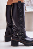 Elegant Women's Leather Boots with Zipper and Platform Heel