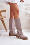 Chic Suede Knee-High Boots with Zipper Closure for Women