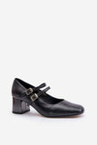 Elegant Women's Leather Pumps with Stylish Straps