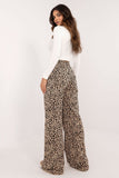 Chic Casual Women's Set with Animal Print Pants & Ribbed Top