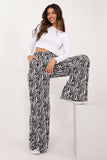 Chic Women's Casual Set with Animal Print and Ribbed Blouse