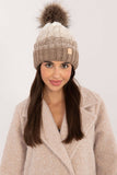 Cozy Plaid Winter Beanie with Fleece Lining & Pom-Pom