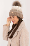 Cozy Plaid Winter Beanie with Fleece Lining & Pom-Pom