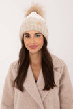 Cozy Plaid Winter Beanie with Fluffy Pom-Pom and Fleece Lining